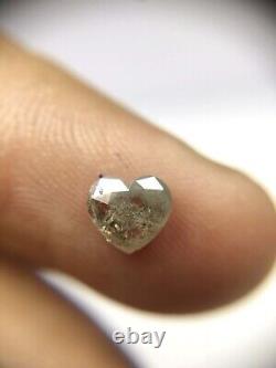 0.75 CT Natural Heart Rose Cut Diamond Grey Salt & Pepper diamond Loose diamond
