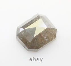 0.92 Ct Natural Loose Diamond Grey Diamond Emerald Cut Rustic Diamond For Ring