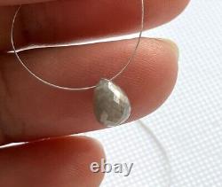 1.20 Ct Natural Briolette Bead, Fancy Bead, Grey Color Bead, Loose Diamond Beads