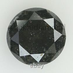 1.32 Ct Natural Loose Diamond Round Black Grey Color I3 clarity 6.70 MM L8413
