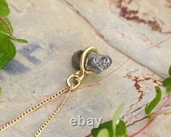1.9ct Natural Rough Diamond Necklace in Solid 18ct Yellow Gold, Hallmarked, New
