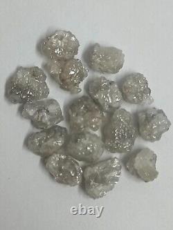 10.00+ Ct Natural Rough Loose Diamonds Whtie Grey color 4.5-6.5 mm African Mined