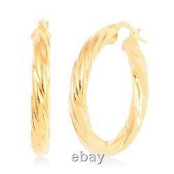 10K Yellow Gold Hoops Hoop Earrings for Women Bridal 1.93 Grams
