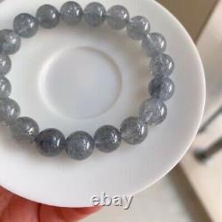 10mm Genuine Natural Grey Stibnite Gemstone Round Beads Bracelet AAA