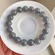 11.1mm Genuine Natural Grey Stibnite Gemstone Round Beads Bracelet Aaa