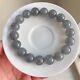 11.8mm Genuine Natural Grey Stibnite Gemstone Round Beads Bracelet Aaa