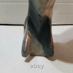 11'' Carved Marble Natural Stone Dolphin Whale Statue Gray White Ocean Fish