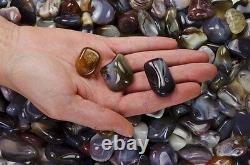 11 Pounds Tumbled Grey Botswana Agate A Grade Wire Wrapping, Reiki, Wicca