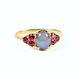 14k Rose Gold Star Sapphire Ring Sz 7 With 0.20ct Ruby Side Stone Accents