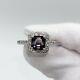 14k White Gold 1.73 Tcw Dark Grey Spinel Diamond Ring See Video With Appraisal