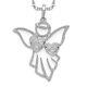 14k White Gold Diamond Angel Necklace Charm Pendant