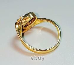 14K Yellow Gold Gray Star Sapphire and Diamond Ring