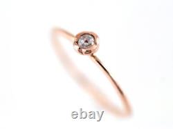 14k Solid Gold Natural Gray Diamond Ring, Rose Cut diamond ring fine rings