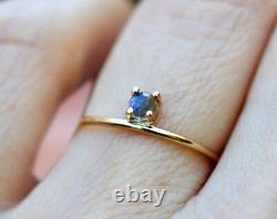 14k Solid Gold Ring labradorite ring healing ring gray ring boho ring DJR0184