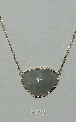 14k Yellow Gold Necklace With Sappire free cut Stone 17