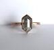 14k Solid Gold Ring Natural Rose Cut Diamond Ring Wedding Ring Hexagon Der416