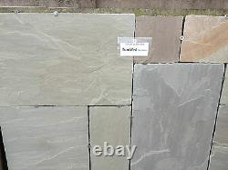 18.5m2 Natural Indian sandstone Paving KANDLA GREY patio slabs 22mm Calibrated
