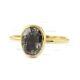 18k Solid Yellow Gold Real Oval Salt & Pepper Diamond Ring Fine Wedding Jewelry