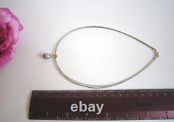 18ct 18k gold Tahitian grey pearl pendant on wire necklace. Beautiful