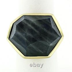 18k Gold IPPOLITA Rock Candy Unique Faceted Blue Gray Stone Solitaire Ring