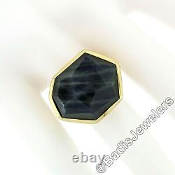 18k Gold IPPOLITA Rock Candy Unique Faceted Blue Gray Stone Solitaire Ring