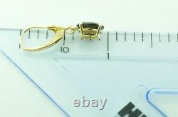 2.26 ct 14k Solid Yellow Gold lever Back Natural oval Smokey Topaz Earring