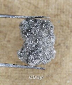 2.30ct Natural Loose Rough Diamond Silver Grey Color Raw Irregular Shape Diamond