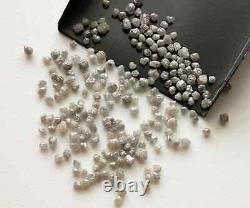 2.5-4mm Grey Natural Round Loose grey Raw For Jewerly (5Pcs To 100Pcs)