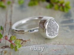 2.65ct Light Grey Rough Diamond Engagement Ring, Raw Diamond Engagement Ring