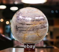 215MM Natural Grey Brecciated Jasper Healing Crystal Metaphysical Gemstone Ball