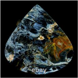 228.30Cts Huge Natural Grey Flash Pietersite Heart Shape Cabochon Gemstone H424
