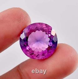 24.20 Ct Natural Ceylon Musgravite Purple Gray Round Loose Gem Certified 17x17MM