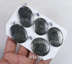 25 Pieces Natural Grey Marcasite Gemstone Silver Plated Bezel Pendant Jewelry