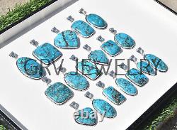 25pcs Natural Turquoise Gemstone Pendants Wholesale Lot 925 Silver Plated wh-40