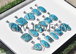 25pcs Natural Turquoise Gemstone Pendants Wholesale Lot 925 Silver Plated wh-40