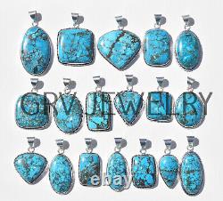 25pcs Natural Turquoise Gemstone Pendants Wholesale Lot 925 Silver Plated wh-40