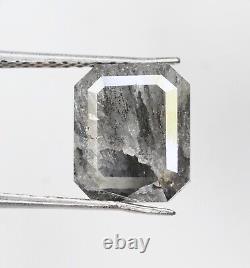 3.95 Ct Natural Loose Emerald Diamond Grey Color Emerald Shape Rustic Diamond