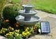 3 Tier Solar Powered Stone Effect Cascading Water Feature High Quality Outdoor