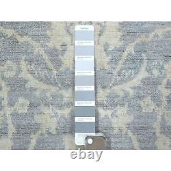 3'x4'10 Gray Pure Wool Natural Dyes Hand Knotted Stone Wash Peshawar Rug R72083