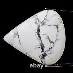 30.48 Ct Natural Howlite Gemstone Grey White Color Pear Cut