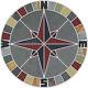 36 Tile Mosaic Medallion Natural Stone Mariners Compass Rose Gray & Multi Slate