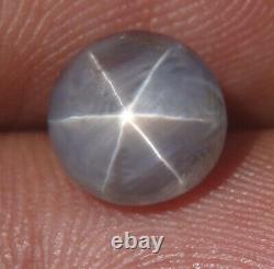 4.11cts Gray Star sapphire 100%Natural SRILANKA precious Round-Oval cut gemstone