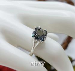 4 Ct Certified Cushion Gray Natural Diamond White Gold Finish Engagement Ring