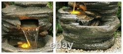 4 Level Rock Pool Water Feature Fountain Cascade Waterfall Natural Stone Effect