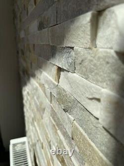 4 Sqm Of Oyster 3D Split Face Natural Slate Wall Tiles