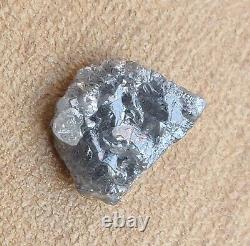 5.43 Ct Natural Loose Rough Diamond, Silver Grey African Rough Diamond For Ring