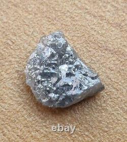 5.43 Ct Natural Loose Rough Diamond, Silver Grey African Rough Diamond For Ring