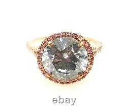 5.60ct Fancy Gray & Argyle 6PP Intense Pink Diamond Engagement Ring GIA 18K SI2