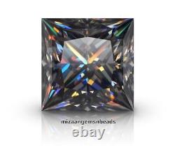 5 Ct Natural Gray Diamond Princess Cut D Grade CERTIFIED VVS1 +1 Free Gift A5601
