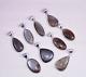 50 Pieces Natural Gray Moonstone Gemstone Silver Plated Bezel Pendant Jewelry
